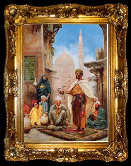 framed  unknow artist Arab or Arabic people and life. Orientalism oil paintings  415, ta009-2